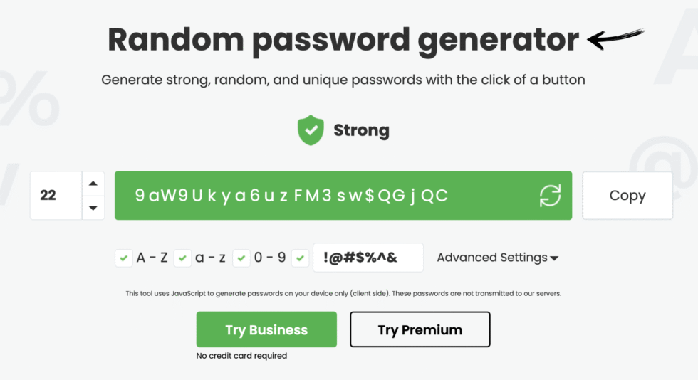 RoboForm Random Password Generator