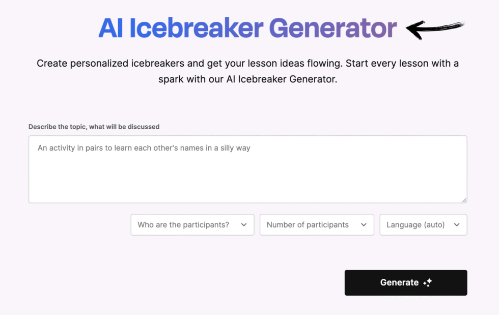 Slidesgo AI Icebreaker Generator Image