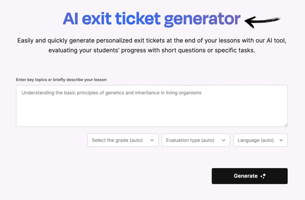 Slidesgo AI Exit Ticket Generator Image