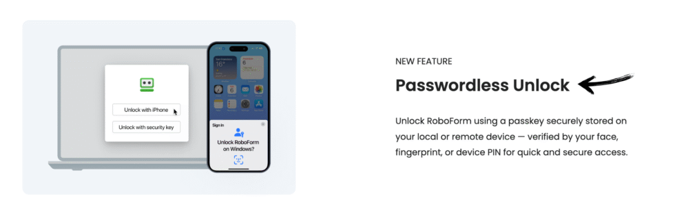 RoboForm Passwordless Unlock