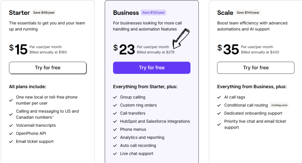 openphone pricing