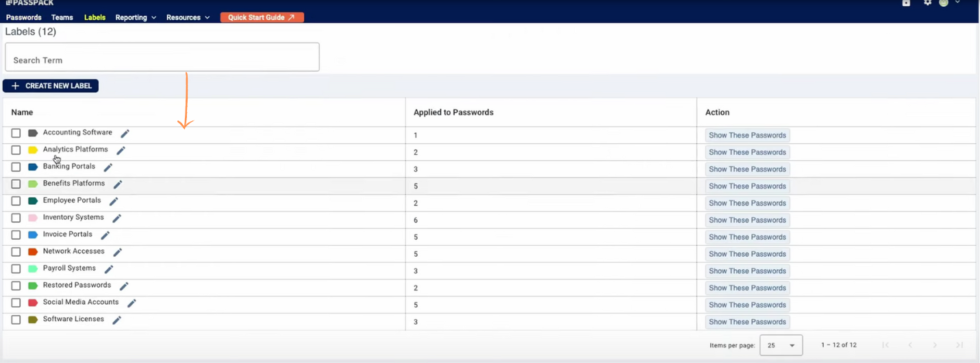 Passpack Custom Labels