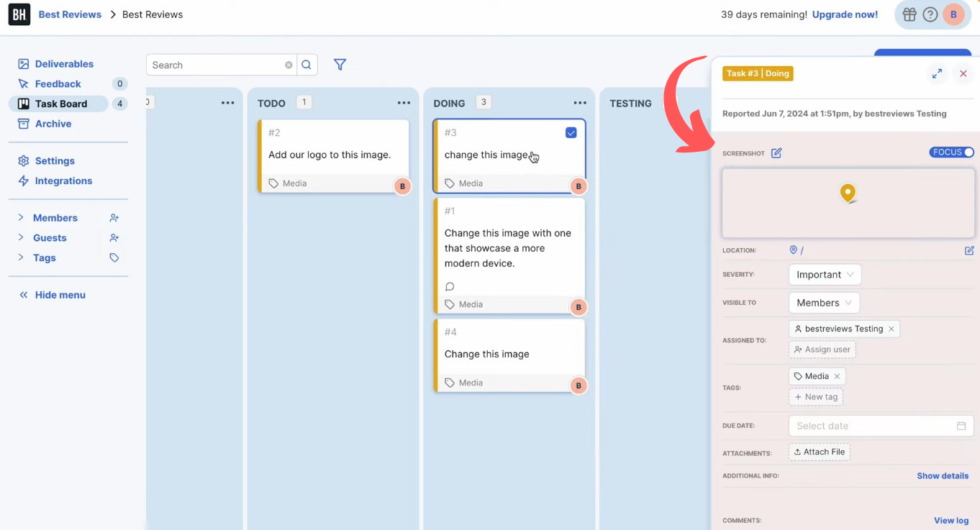 BugHerd Built-In Kanban Board Image
