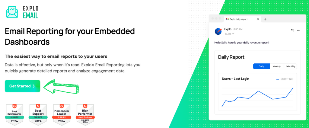 Explo Review: Analytics Solution for Any Platform in 2025? 6 Explo email reporting