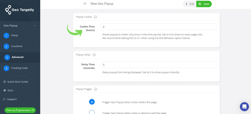Geo Targetly Manage Popups