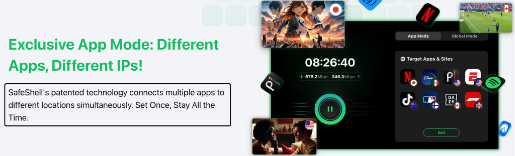 SafeShell VPN Review: Best for Security & Streaming in 2025? 4 SafeShell VPN App Mode
