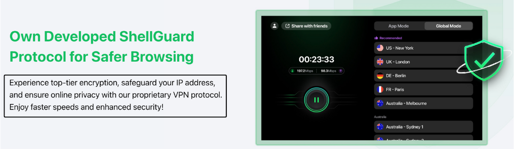 SafeShell VPN Review: Best for Security & Streaming in 2025? 6 SafeShell VPN shallguard