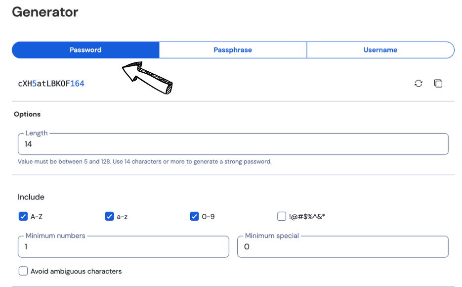 bitwarden password generator