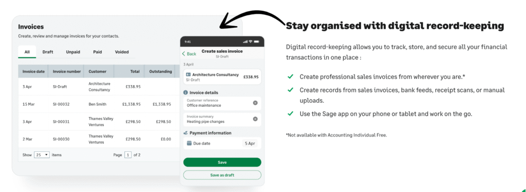 sage digital record-keeping