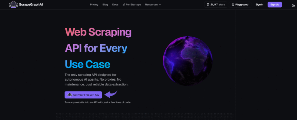 Scrapegraph ai Homepage
