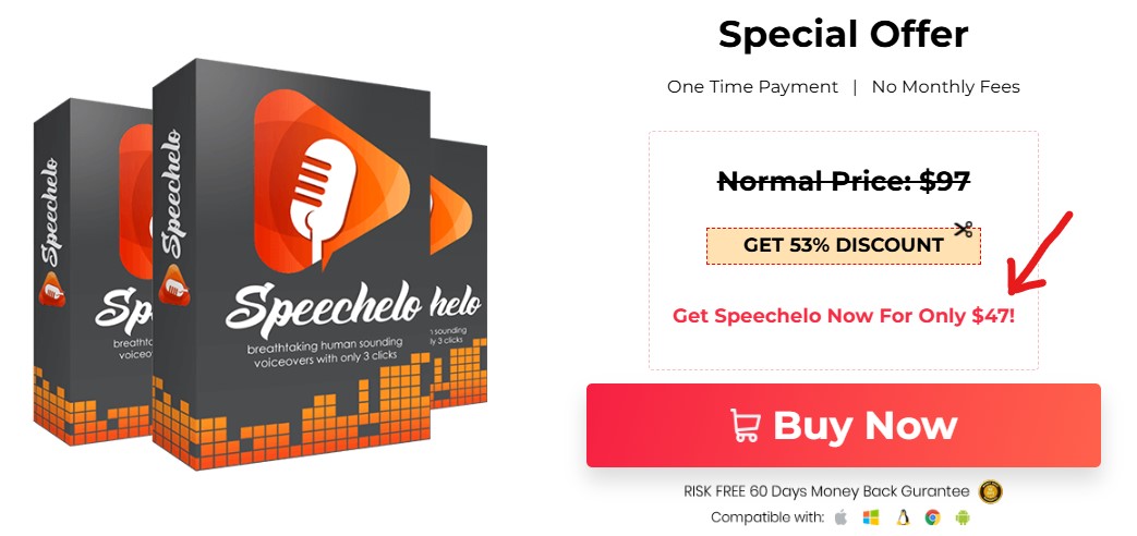 Speechelo Pricing