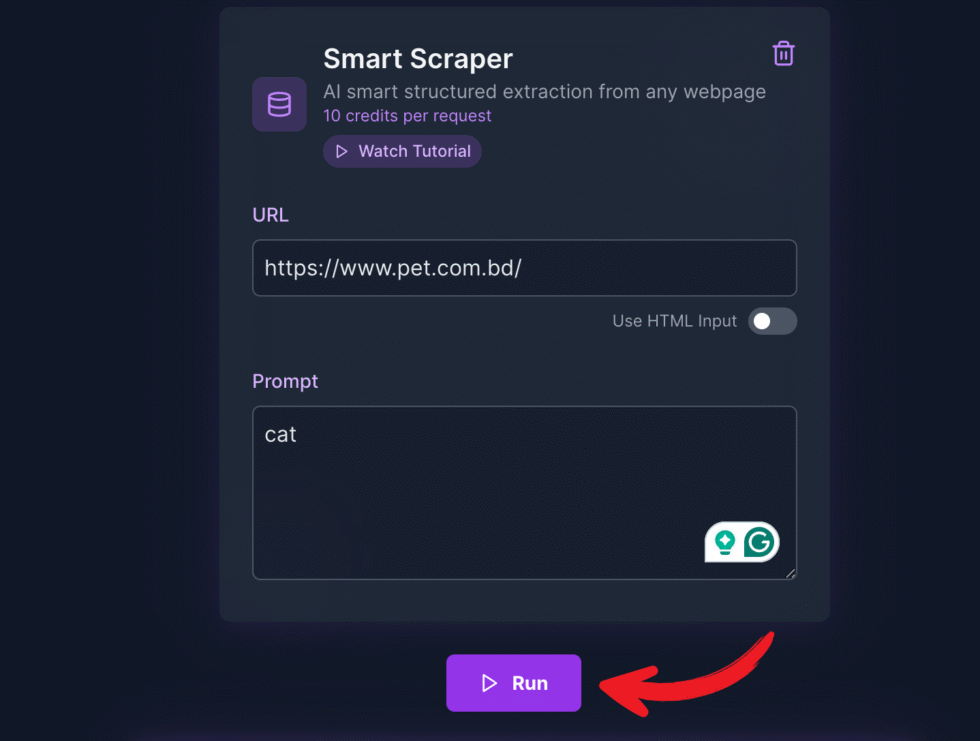 Scrapegraph ai Smart Scraper
