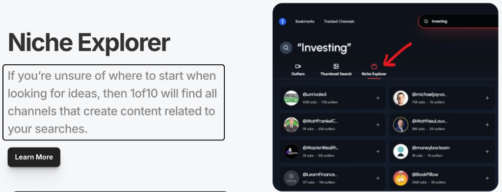 1of10 niche explorer