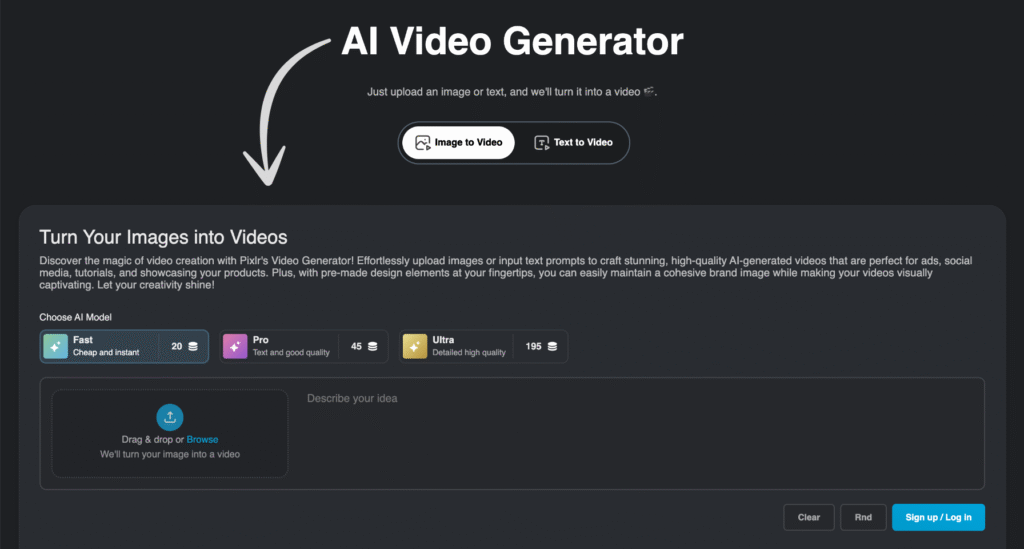 pixlr AI Video Generator