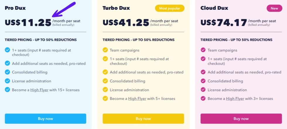Dux-Soup Pricing Image