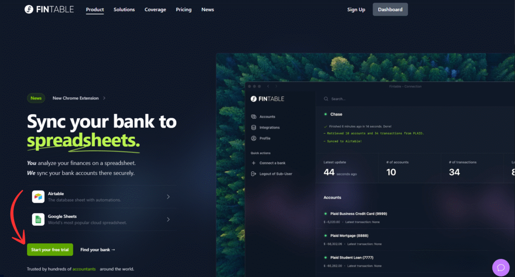 Fintable Review: Is This the Best Financial Tool in 2025? 3 Fintable homepage