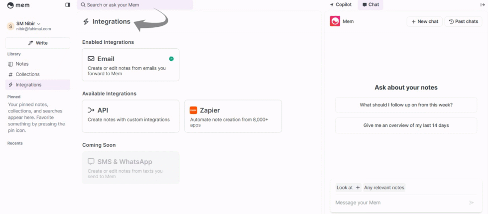 Mem AI Useful Integrations Image