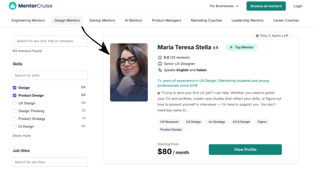 Mentorcruise design mentors