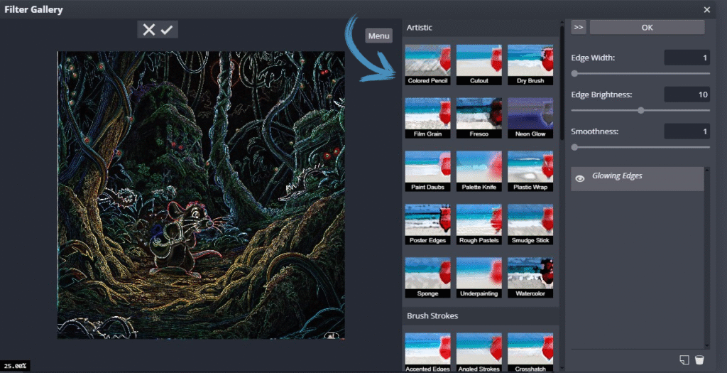 Photopea Filter Gallery