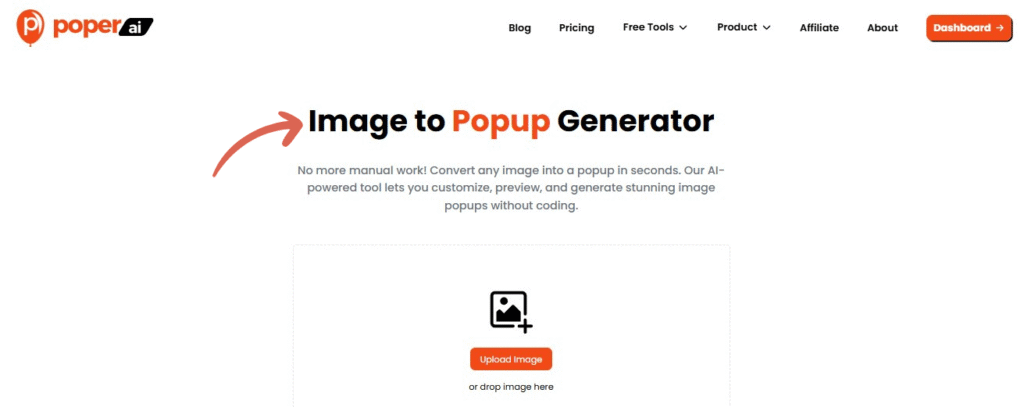 Poper AI Image to Popup