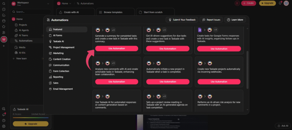 Taskade Powerful Automations Image