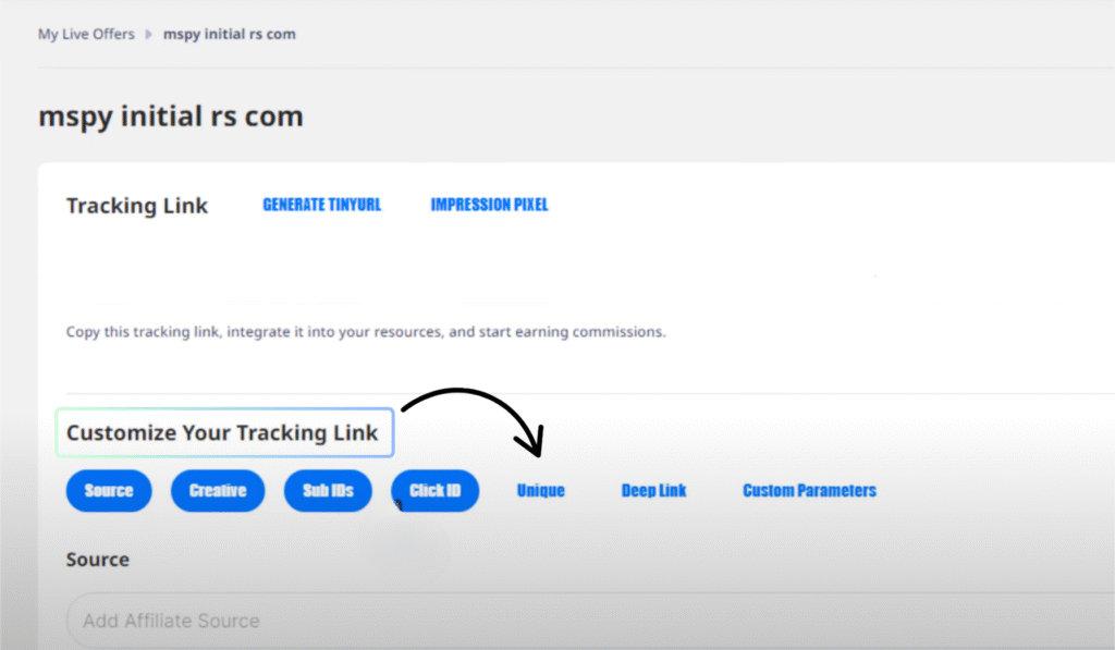 BizzOffers Review: Boost Your Affiliate Income in 2025? 8 bizzoffers customizing tracking link