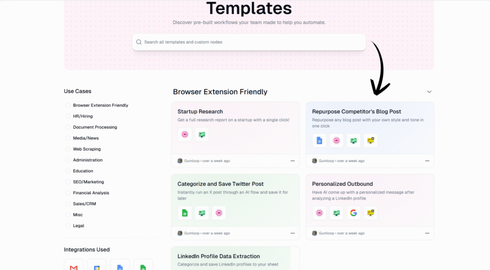 Gumloop Pre-Built Templates