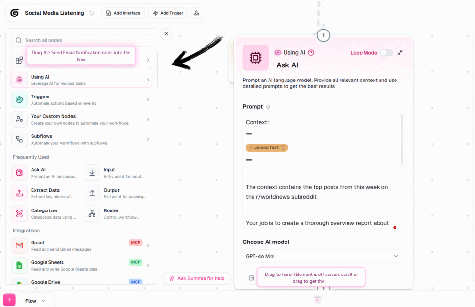 Gumloop Social Media Listening