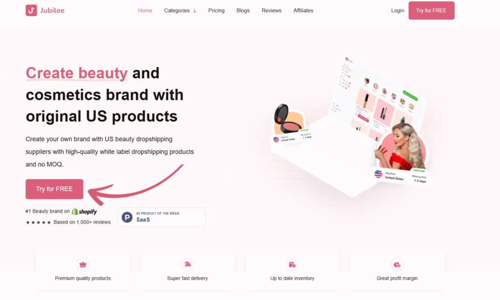 Jubilee Review: The Ultimate Dropshipping Partner in 2025? 3 jubilee homepage