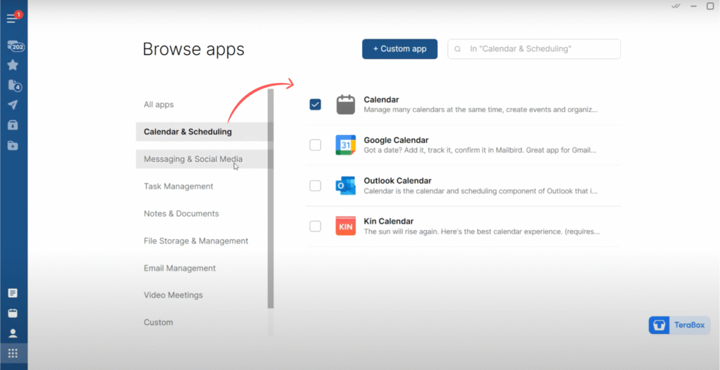 calendario y programación de mailbird