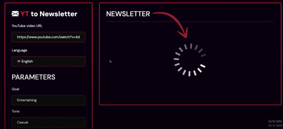 YTcopycat YT to Newsletter