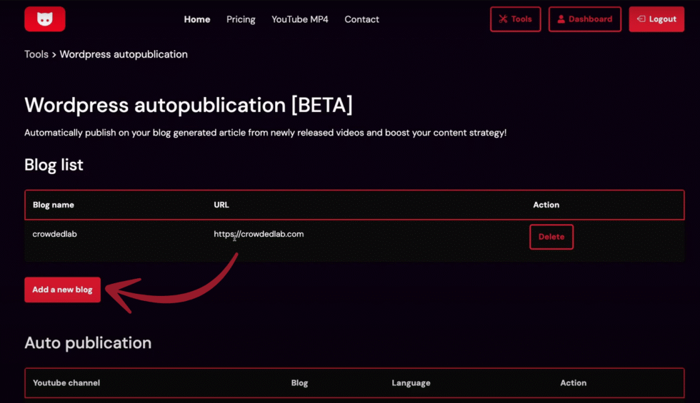 YTcopycat WordPress Autopublication
