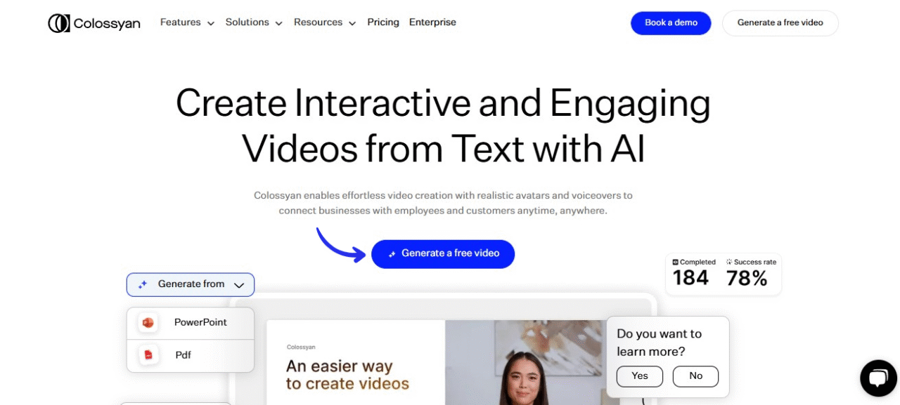 Colossyan in 2026: Still the Best AI Video Tool? 4 Colossyan homepage