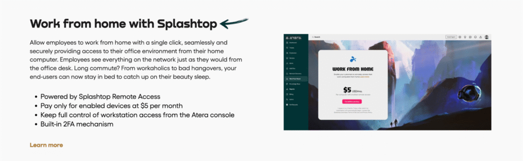 Atera Remote Access Feature