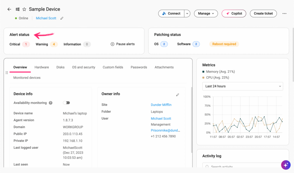 Atera asset management