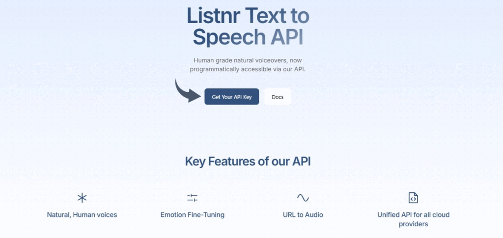 Listnr Text to Speech API