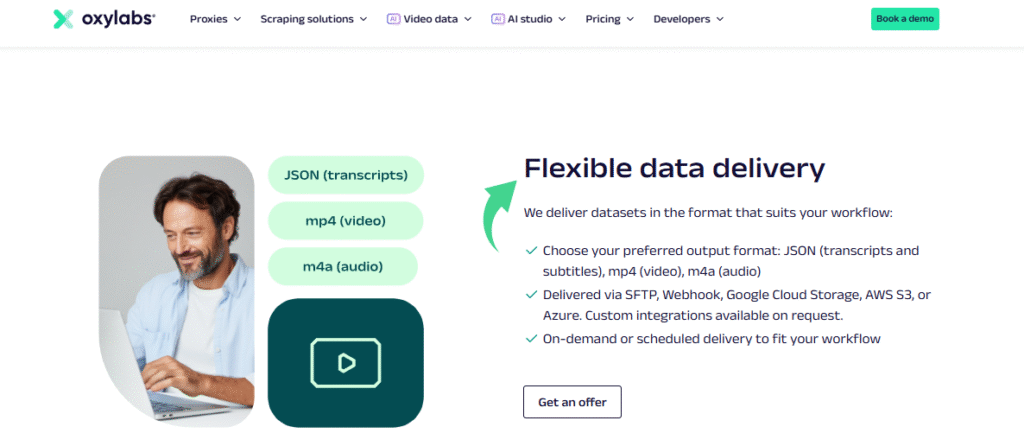 Test d'Oxylabs : le meilleur outil de web scraping en 2025 ? 10 Oxylabs Livraison flexible de données vidéo