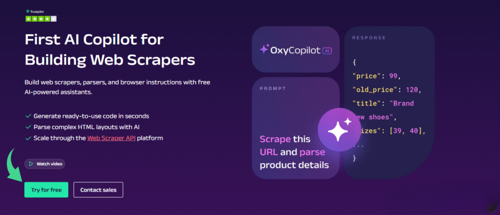 Test d'Oxylabs : le meilleur outil de web scraping en 2025 ? 8 Oxylabs OxyCopilot