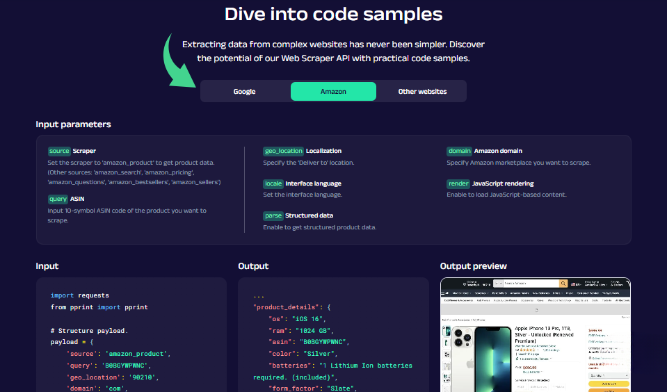 Test d'Oxylabs : le meilleur outil de web scraping en 2025 ? 7 Extraction de données simple d'Oxylabs