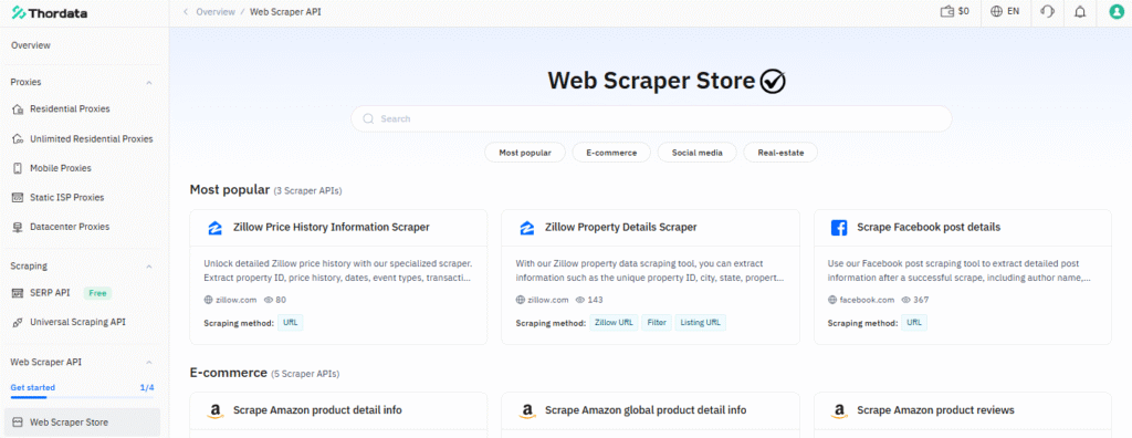 ThorData Review: The Ultimate Guide in 2025 8 Thordata Scraper Store