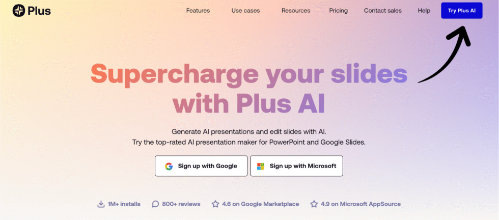 Plus AI Review: Transforming Presentation Workflow in 2026? 4 Plus homepage