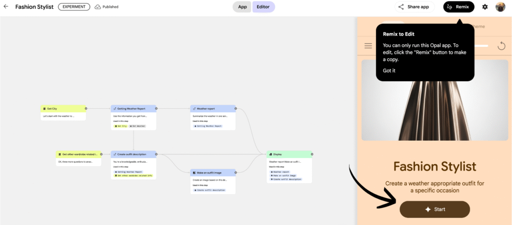 Google Opal Review: Build AI Mini-Apps Instantly in 2025? 11 google opal Fashion Stylist