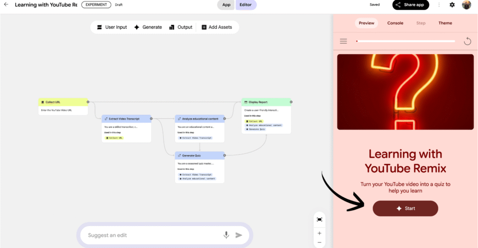 Google Opal Learning with YouTube Remix