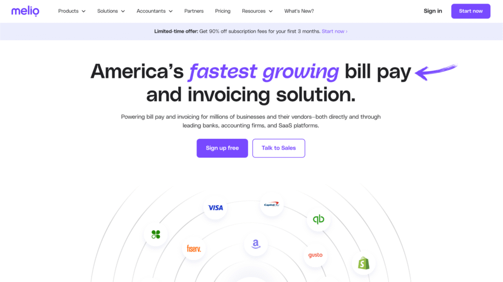 Melio Review: Streamlined Bill Payments and Invoicing in 2025 3 Melio Homepage