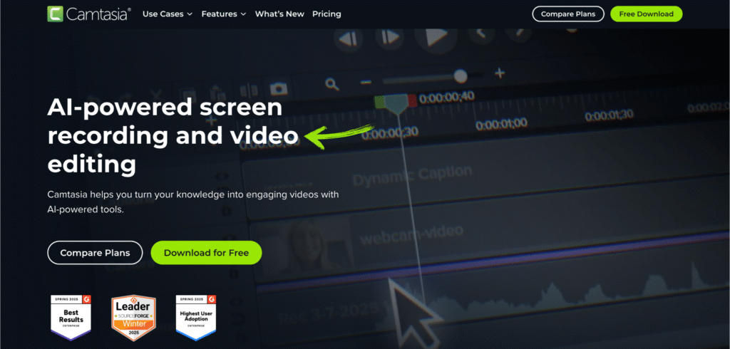 Camtasia Review: Best Screen Recorder in 2025? 3 Camtasia Homepage