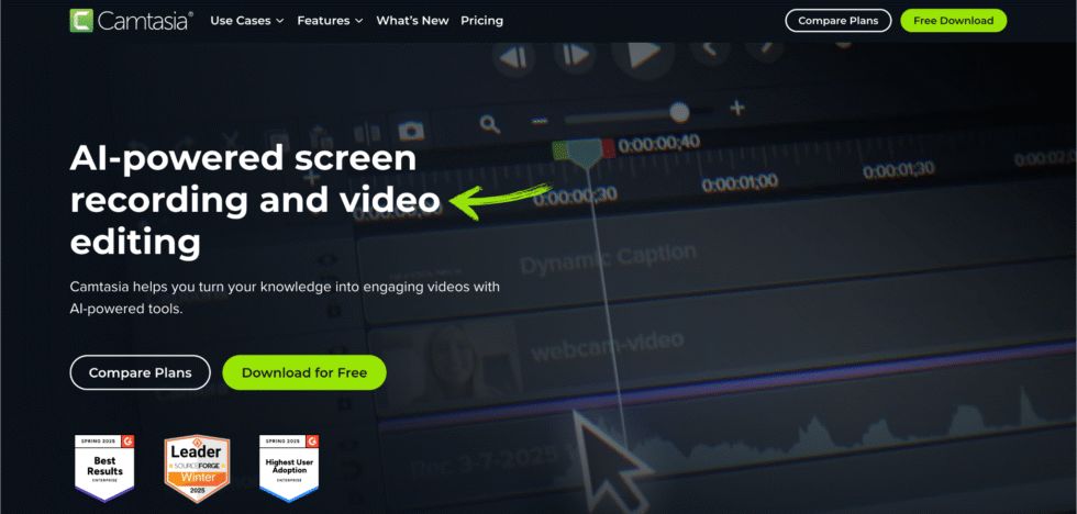 Camtasia homepage