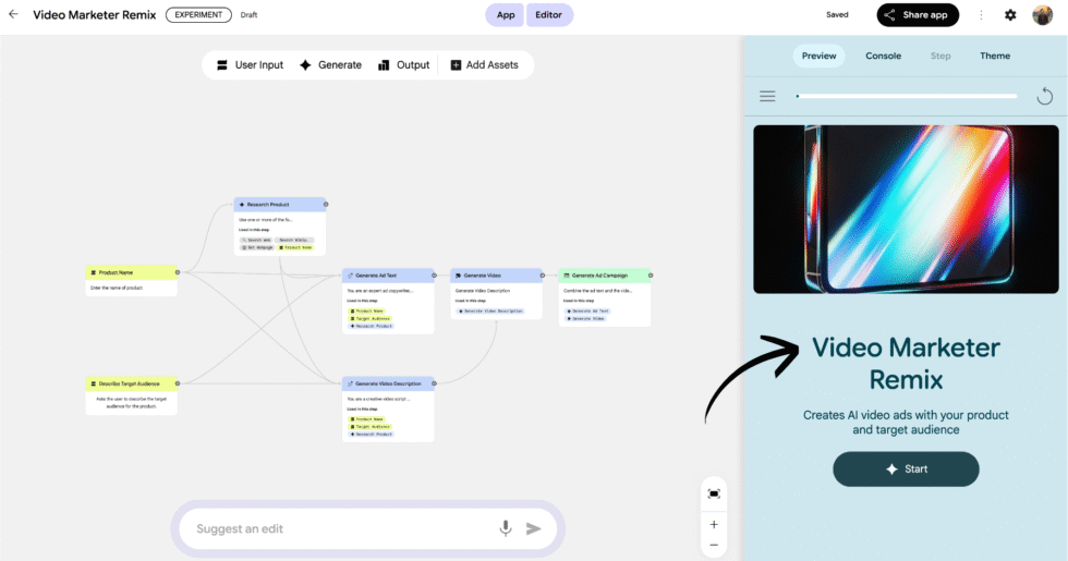 Google Opal Video Marketer Remix