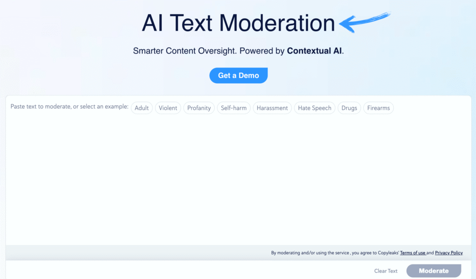 Copyleaks Text Moderation
