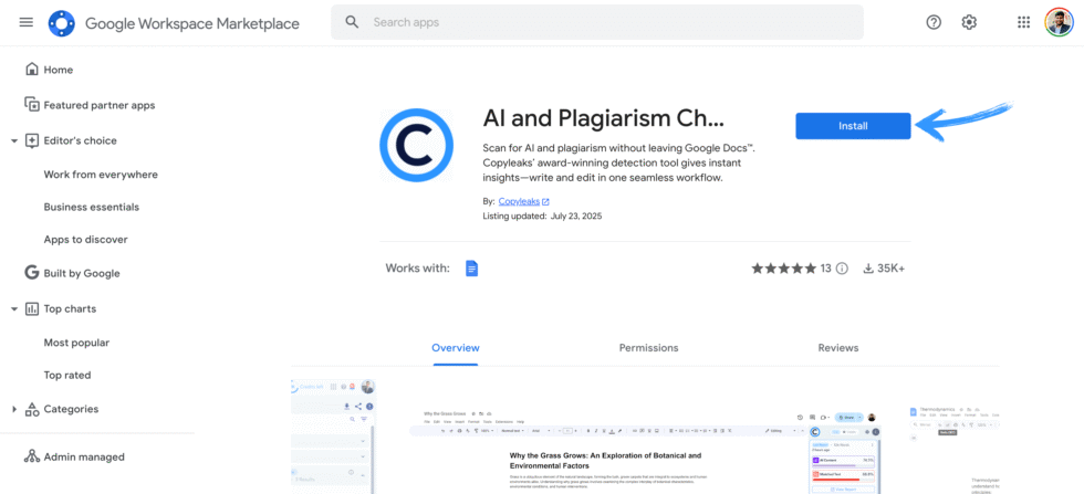 Copyleaks Google Docs Add-on